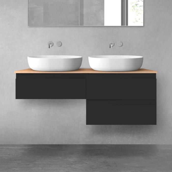 OLTENS Vernal Badmöbel-Set 3-teilig mit 2 Unterschränken mit Schubladen und Konsolenplatte 120 x 25,2/48,6 cm