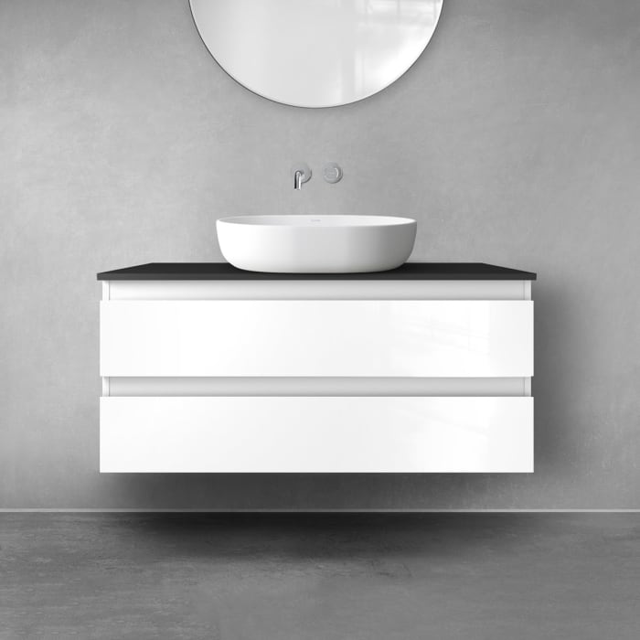 OLTENS Vernal Badmöbel-Set 2-teilig mit Unterschrank mit 2 Schubladen und Konsolenplatte 100 x 48,6 cm