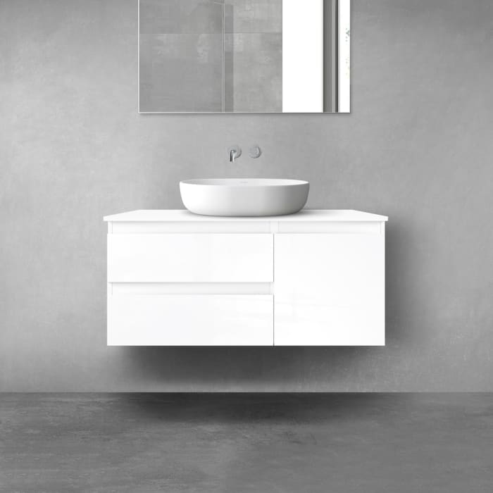 OLTENS Vernal Badmöbel-Set 3-teilig mit Unterschränken mit 3 Schubladen und Konsolenplatte 100 x 48,6 cm
