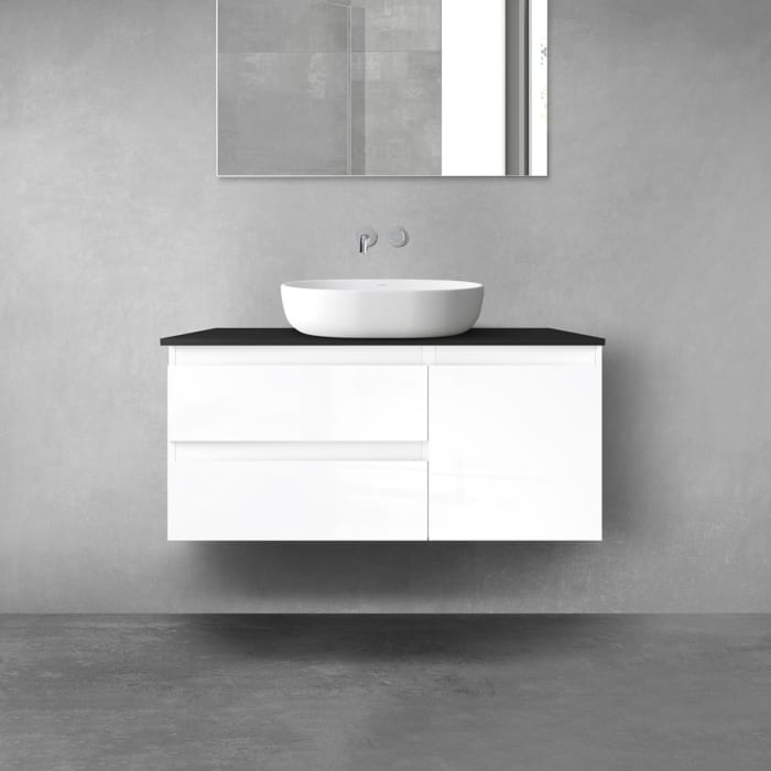 OLTENS Vernal Badmöbel-Set 3-teilig mit Unterschränken mit 3 Schubladen und Konsolenplatte 100 x 48,6 cm