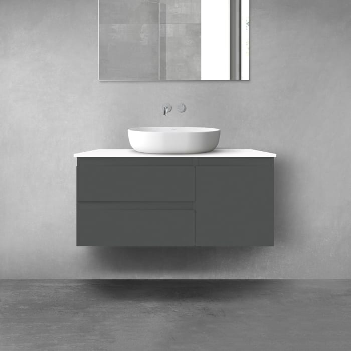 OLTENS Vernal Badmöbel-Set 3-teilig mit Unterschränken mit 2 Schubladen und 1 Tür sowie mit Konsolenplatte 100 x 48,6 cm