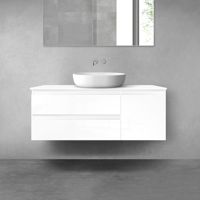 OLTENS Vernal Badmöbel-Set 3-teilig mit Unterschränken mit 3 Schubladen und Konsolenplatte 120 x 48,6 cm