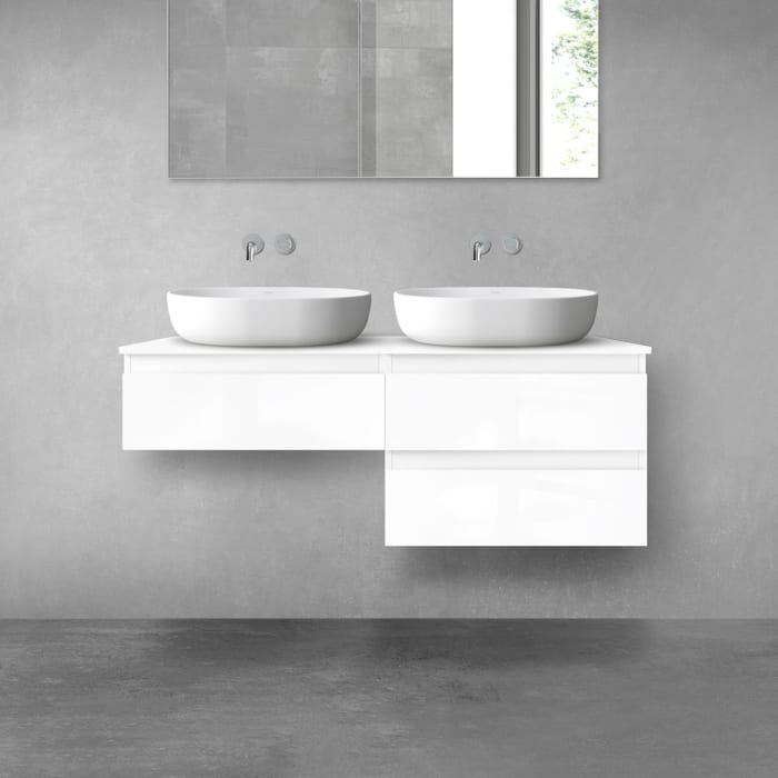 OLTENS Vernal Badmöbel-Set 3-teilig mit 2 Unterschränken mit Schubladen und Konsolenplatte 120 x 25,2/48,6 cm