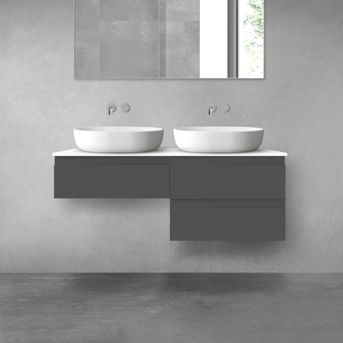 OLTENS Vernal Badmöbel-Set 3-teilig mit 2 Unterschränken mit Schubladen und Konsolenplatte 120 x 25,2/48,6 cm