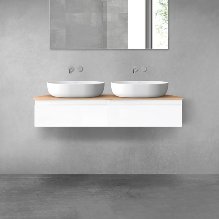 OLTENS Vernal Badmöbel-Set 3-teilig mit 2 Unterschränken mit Schubladen und Konsolenplatte 120 x 25,2 cm