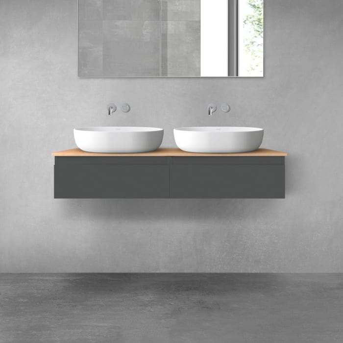 OLTENS Vernal Badmöbel-Set 3-teilig mit 2 Unterschränken mit Schubladen und Konsolenplatte 120 x 25,2 cm