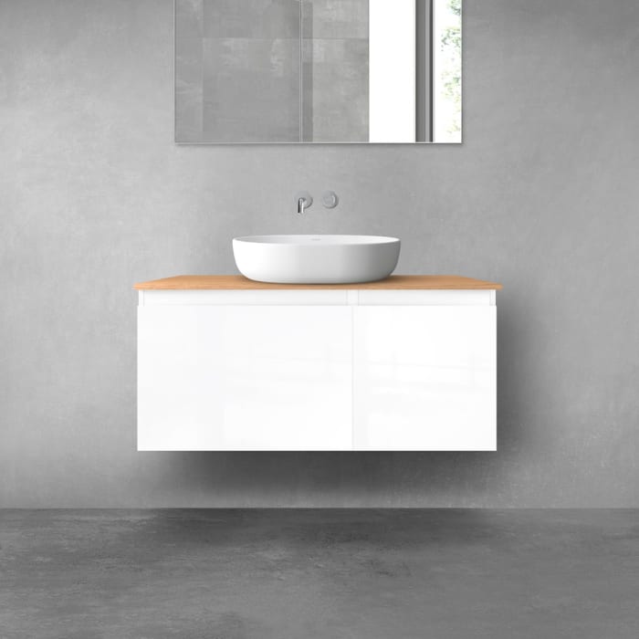 OLTENS Vernal Badmöbel-Set 3-teilig mit Unterschränken mit 2 Schubladen und Konsolenplatte 100 x 48,6 cm