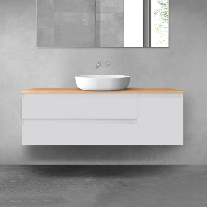 OLTENS Vernal Badmöbel-Set 3-teilig mit Unterschränken mit 3 Schubladen und Konsolenplatte 140 x 48,6 cm