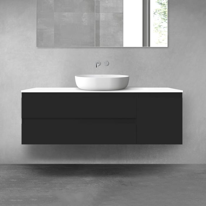 OLTENS Vernal Badmöbel-Set 3-teilig mit Unterschränken mit 3 Schubladen und Konsolenplatte 140 x 48,6 cm