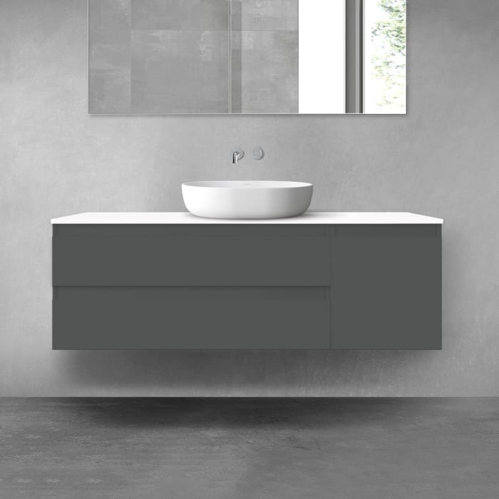 OLTENS Vernal Badmöbel-Set 3-teilig mit Unterschränken mit 3 Schubladen und Konsolenplatte 140 x 48,6 cm