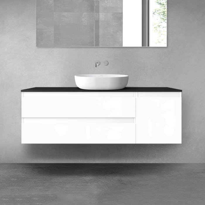 OLTENS Vernal Badmöbel-Set 3-teilig mit Unterschränken mit 3 Schubladen und Konsolenplatte 140 x 48,6 cm