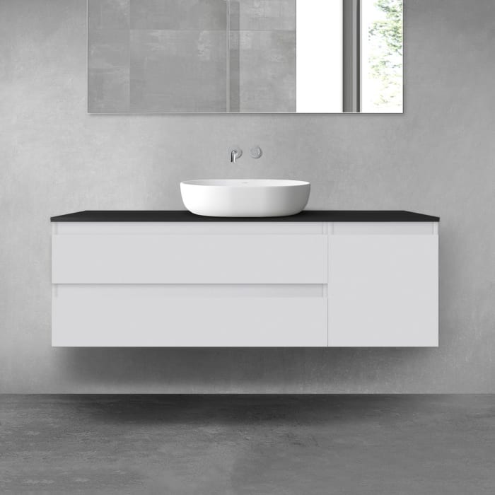 OLTENS Vernal Badmöbel-Set 3-teilig mit Unterschränken mit 2 Schubladen und 1 Tür sowie mit Konsolenplatte 140 x 48,6 cm