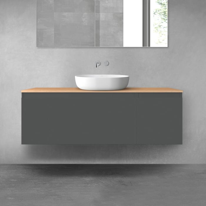 OLTENS Vernal Badmöbel-Set 3-teilig mit Unterschränken mit 2 Schubladen und Konsolenplatte 140 x 48,6 cm