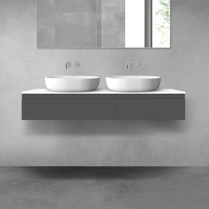 OLTENS Vernal Badmöbel-Set 3-teilig mit 2 Unterschränken mit Schubladen und Konsolenplatte 140 x 25,2 cm