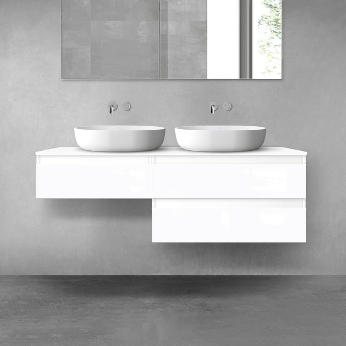 OLTENS Vernal Badmöbel-Set 3-teilig mit 2 Unterschränken mit Schubladen und Konsolenplatte 140 x 25,2/48,6 cm