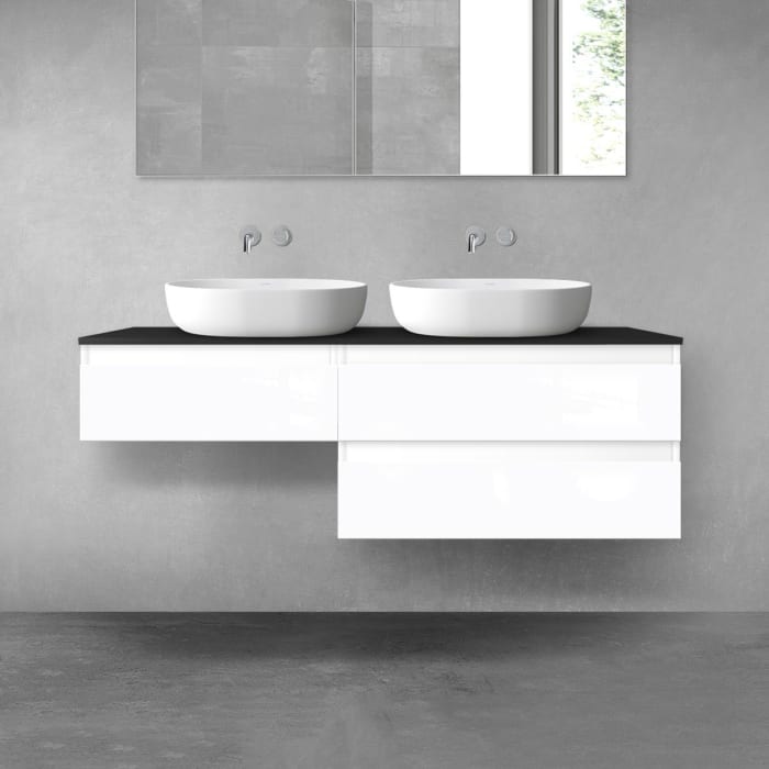 OLTENS Vernal Badmöbel-Set 3-teilig mit 2 Unterschränken mit Schubladen und Konsolenplatte 140 x 25,2/48,6 cm