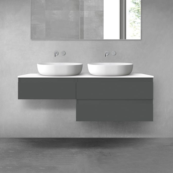 OLTENS Vernal Badmöbel-Set 3-teilig mit 2 Unterschränken mit Schubladen und Konsolenplatte 140 x 25,2/48,6 cm