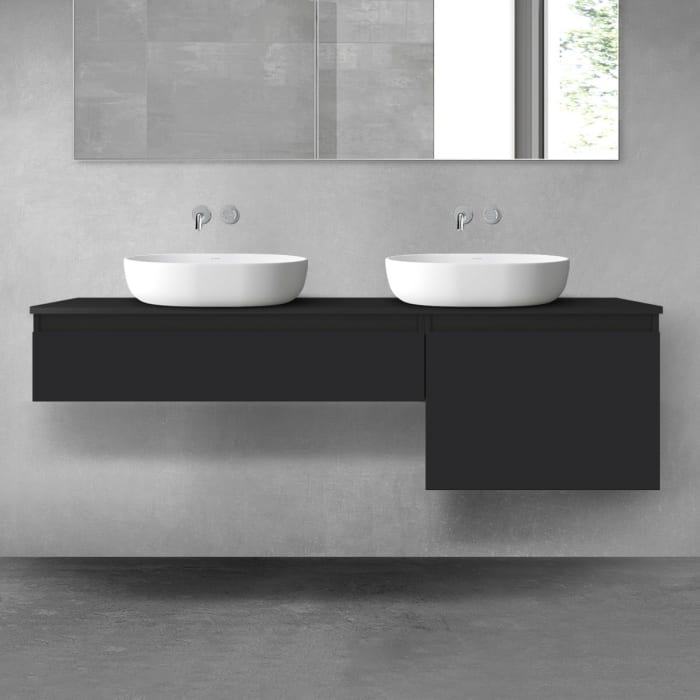 OLTENS Vernal Badmöbel-Set 3-teilig mit 2 Unterschränken mit Schubladen und Konsolenplatte 160 x 25,2/48,6 cm