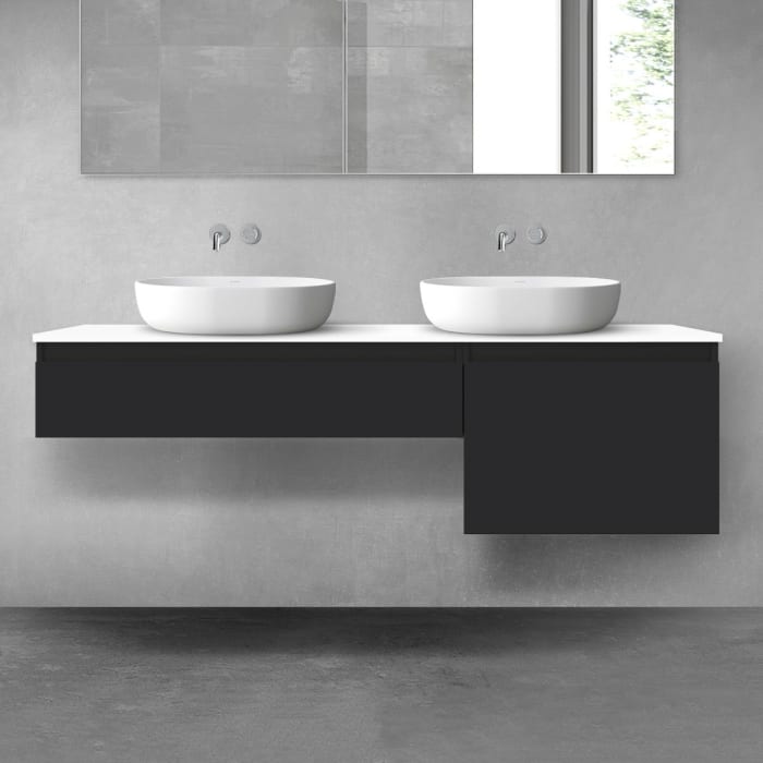 OLTENS Vernal Badmöbel-Set 3-teilig mit 2 Unterschränken mit Schubladen und Konsolenplatte 160 x 25,2/48,6 cm