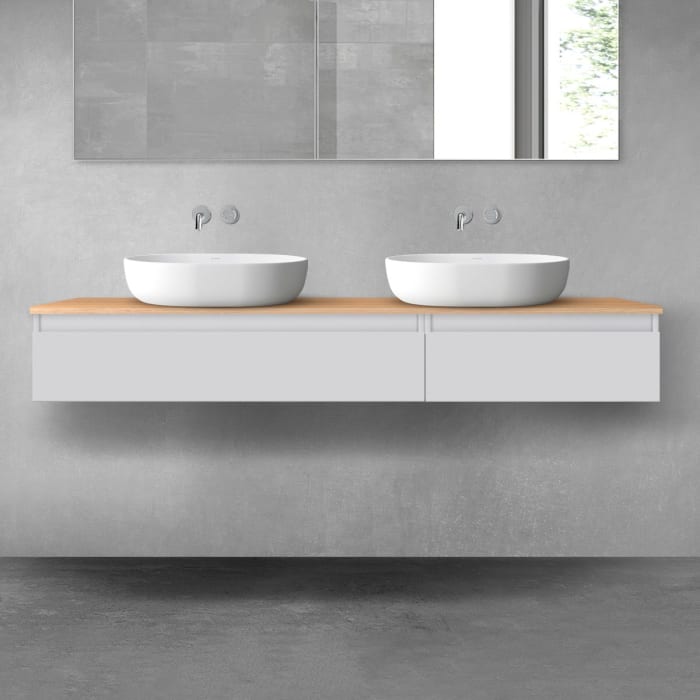 OLTENS Vernal Badmöbel-Set 3-teilig mit 2 Unterschränken mit Schubladen und Konsolenplatte 160 x 25,2 cm