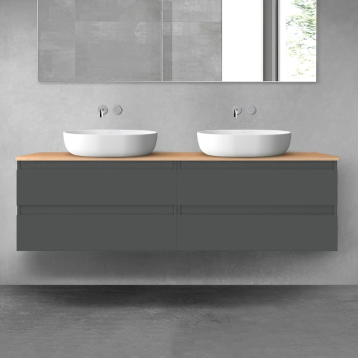 OLTENS Vernal Badmöbel-Set 3-teilig mit 2 Unterschränken mit Schubladen und Konsolenplatte 160 x 48,6 cm