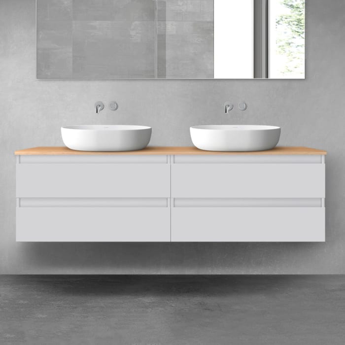 OLTENS Vernal Badmöbel-Set 3-teilig mit 2 Unterschränken mit Schubladen und Konsolenplatte 160 x 48,6 cm