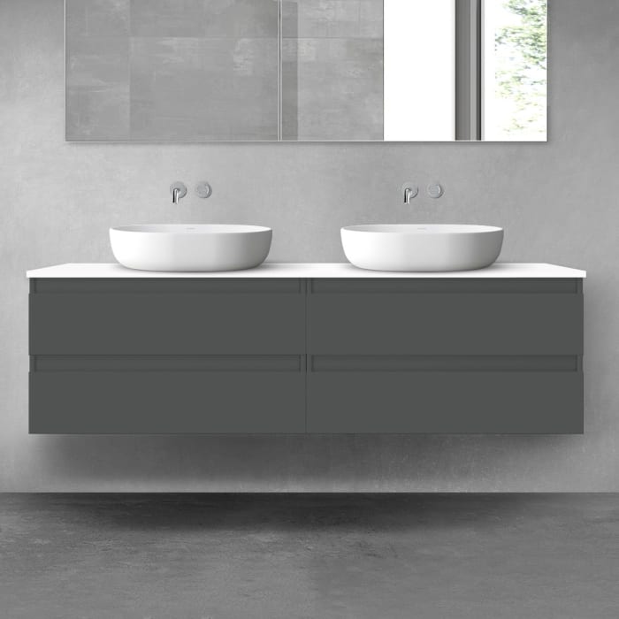 OLTENS Vernal Badmöbel-Set 3-teilig mit 2 Unterschränken mit Schubladen und Konsolenplatte 160 x 48,6 cm