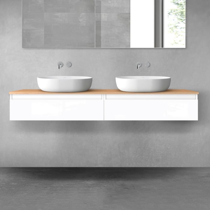 OLTENS Vernal Badmöbel-Set 3-teilig mit 2 Unterschränken mit Schubladen und Konsolenplatte 160 x 25,2 cm