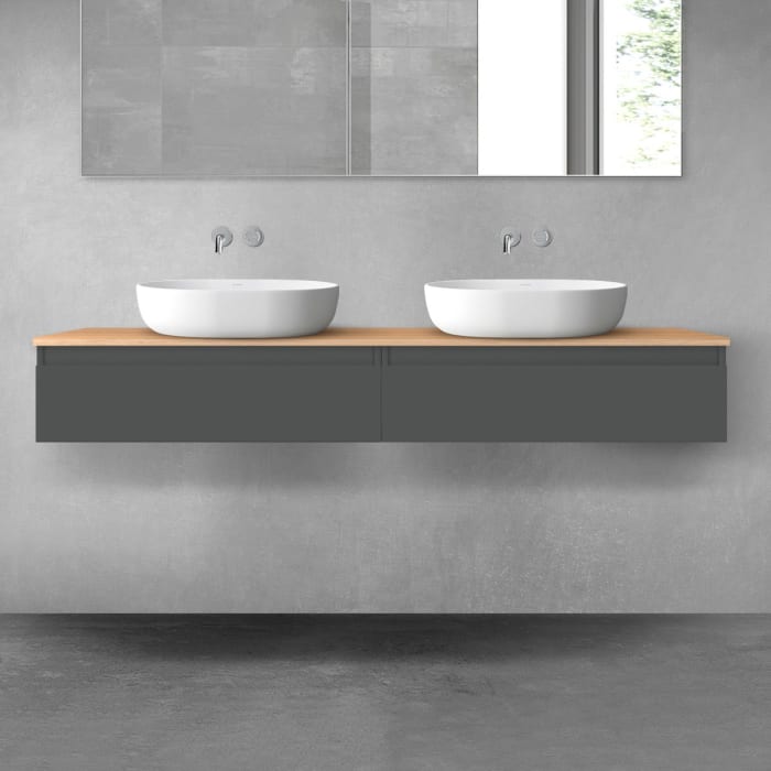 OLTENS Vernal Badmöbel-Set 3-teilig mit 2 Unterschränken mit Schubladen und Konsolenplatte 160 x 25,2 cm