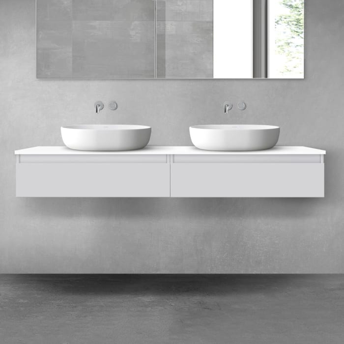 OLTENS Vernal Badmöbel-Set 3-teilig mit 2 Unterschränken mit Schubladen und Konsolenplatte 160 x 25,2 cm