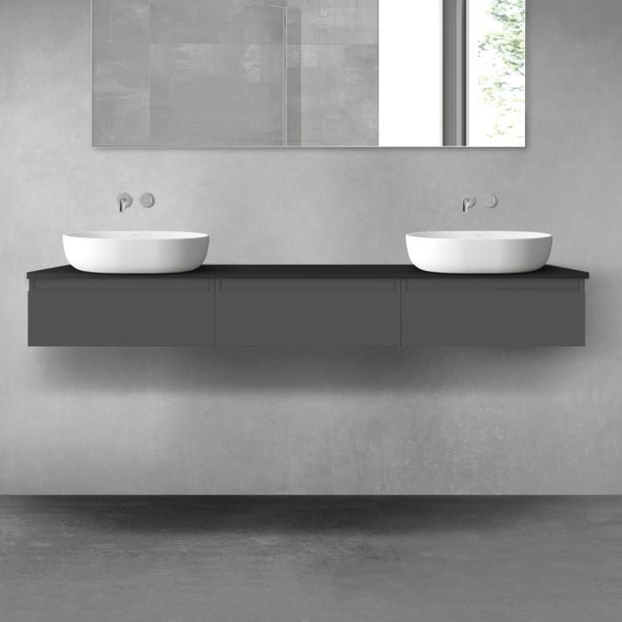 OLTENS Vernal Badmöbel-Set 4-teilig mit 3 Unterschränken mit Schubladen und Konsolenplatte 180 x 25,2 cm