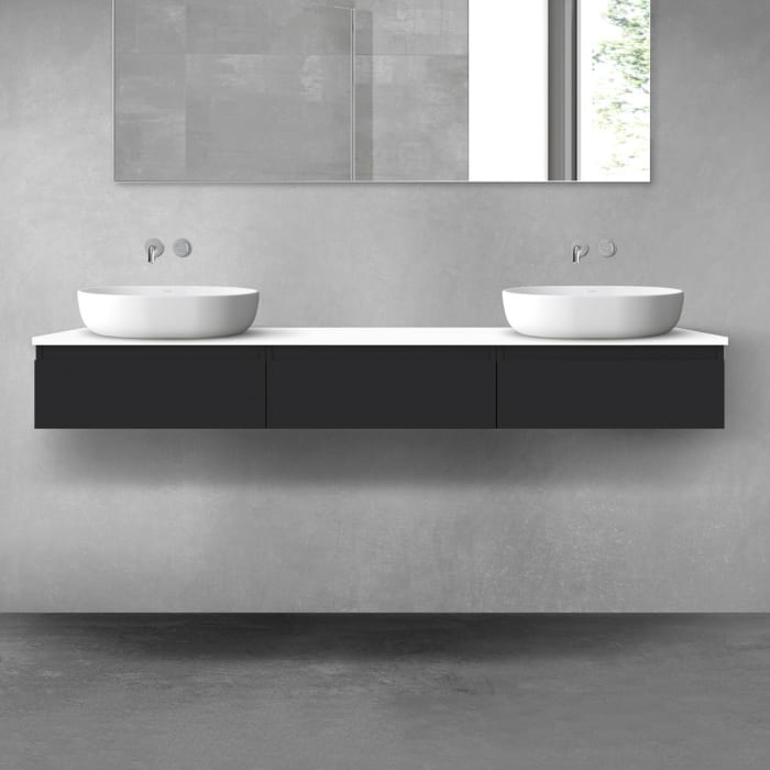 OLTENS Vernal Badmöbel-Set 4-teilig mit 3 Unterschränken mit Schubladen und Konsolenplatte 180 x 25,2 cm