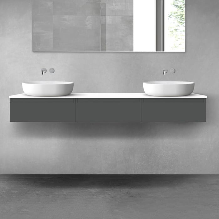 OLTENS Vernal Badmöbel-Set 4-teilig mit 3 Unterschränken mit Schubladen und Konsolenplatte 180 x 25,2 cm