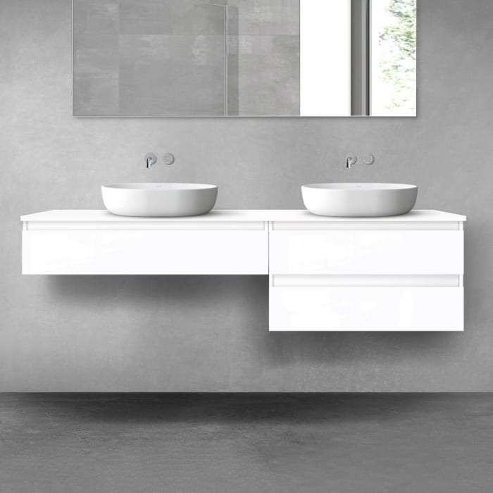 OLTENS Vernal Badmöbel-Set 3-teilig mit 2 Unterschränken mit Schubladen und Konsolenplatte 180 x 25,2/48,6 cm