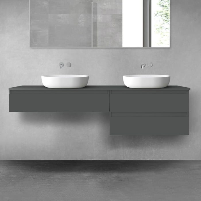 OLTENS Vernal Badmöbel-Set 3-teilig mit 2 Unterschränken mit Schubladen und Konsolenplatte 180 x 25,2/48,6 cm