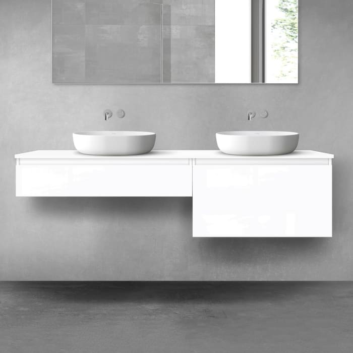 OLTENS Vernal Badmöbel-Set 3-teilig mit 2 Unterschränken mit Schubladen und Konsolenplatte 180 x 25,2/48,6 cm