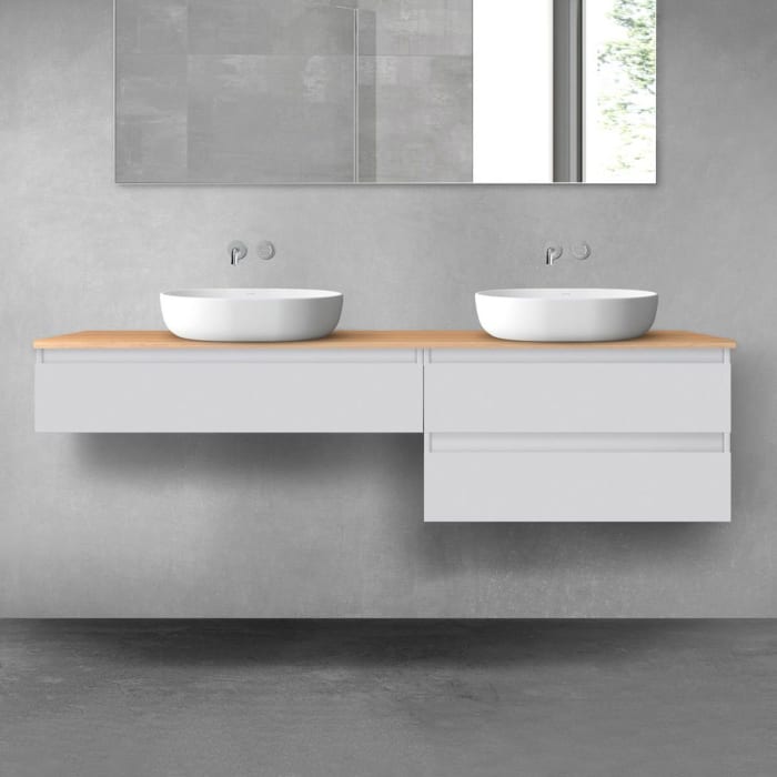 OLTENS Vernal Badmöbel-Set 3-teilig mit 2 Unterschränken mit Schubladen und Konsolenplatte 180 x 25,2/48,6 cm