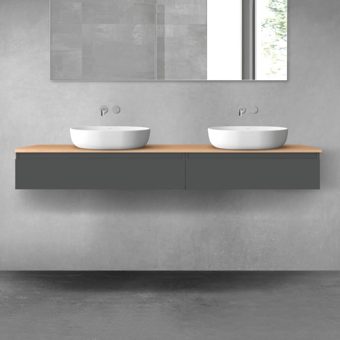 OLTENS Vernal Badmöbel-Set 3-teilig mit 2 Unterschränken mit Schubladen und Konsolenplatte 180 x 25,2 cm