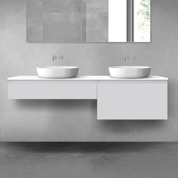 OLTENS Vernal Badmöbel-Set 3-teilig mit 2 Unterschränken mit Schubladen und Konsolenplatte 180 x 25,2/48,6 cm