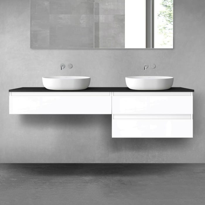 OLTENS Vernal Badmöbel-Set 3-teilig mit 2 Unterschränken mit Schubladen und Konsolenplatte 180 x 25,2/48,6 cm