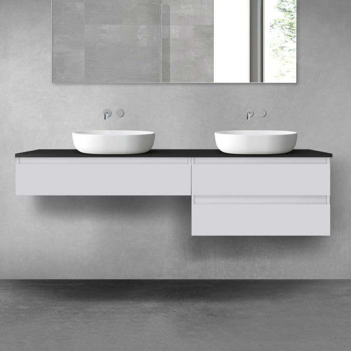 OLTENS Vernal Badmöbel-Set 3-teilig mit 2 Unterschränken mit Schubladen und Konsolenplatte 180 x 25,2/48,6 cm