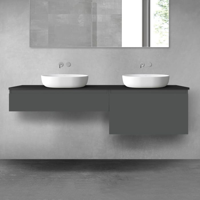 OLTENS Vernal Badmöbel-Set 3-teilig mit 2 Unterschränken mit Schubladen und Konsolenplatte 180 x 25,2/48,6 cm