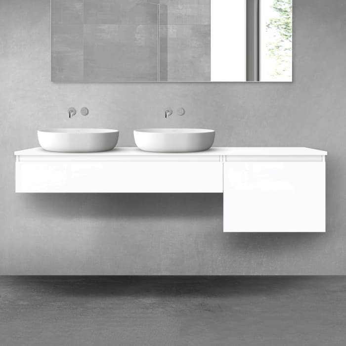 OLTENS Vernal Badmöbel-Set 3-teilig mit 2 Unterschränken mit Schubladen und Konsolenplatte 180 x 25,2/48,6 cm