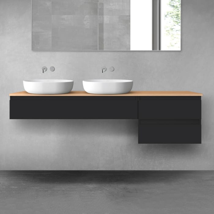 OLTENS Vernal Badmöbel-Set 3-teilig mit 2 Unterschränken mit Schubladen und Konsolenplatte 180 x 25,2/48,6 cm