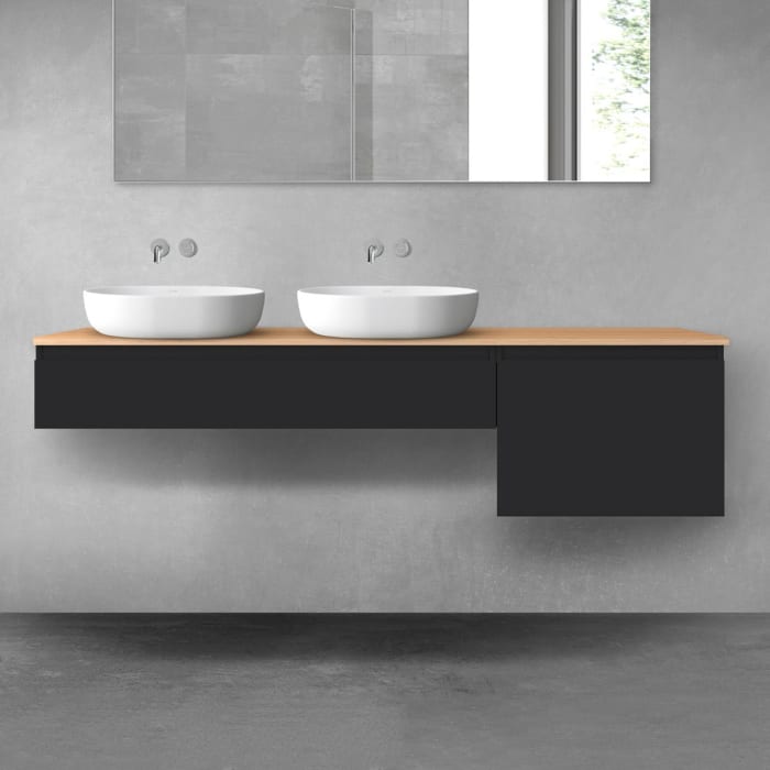 OLTENS Vernal Badmöbel-Set 3-teilig mit 2 Unterschränken mit Schubladen und Konsolenplatte 180 x 25,2/48,6 cm