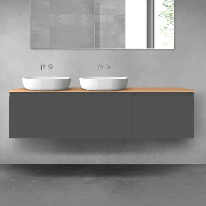 OLTENS Vernal Badmöbel-Set 3-teilig mit 2 Unterschränken mit Schubladen und Konsolenplatte 180 x 48,6 cm