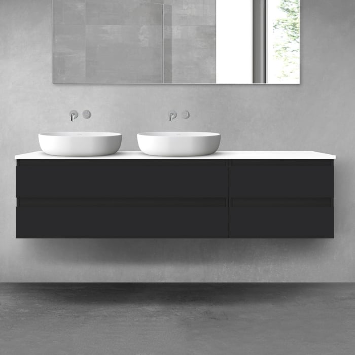 OLTENS Vernal Badmöbel-Set 3-teilig mit 2 Unterschränken mit Schubladen und Konsolenplatte 180 x 48,6 cm