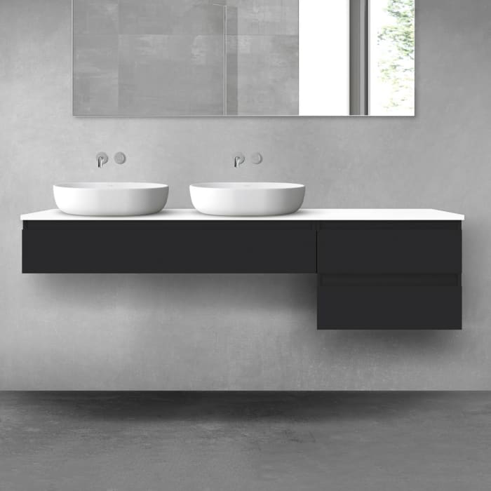 OLTENS Vernal Badmöbel-Set 3-teilig mit 2 Unterschränken mit Schubladen und Konsolenplatte 180 x 25,2/48,6 cm