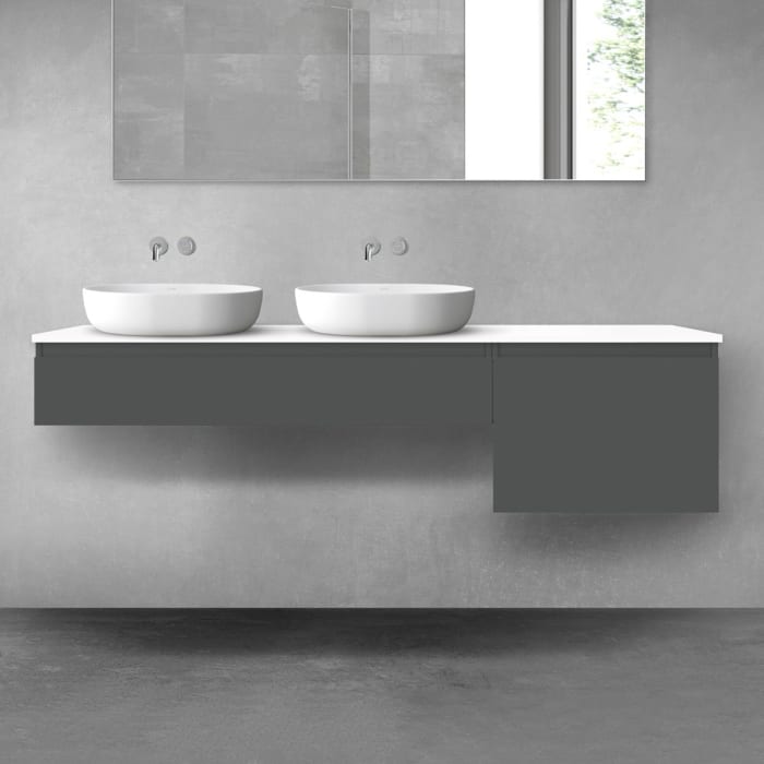 OLTENS Vernal Badmöbel-Set 3-teilig mit 2 Unterschränken mit Schubladen und Konsolenplatte 180 x 25,2/48,6 cm