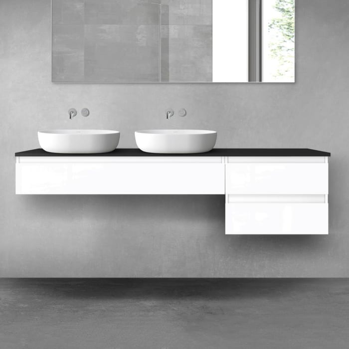 OLTENS Vernal Badmöbel-Set 3-teilig mit 2 Unterschränken mit Schubladen und Konsolenplatte 180 x 25,2/48,6 cm